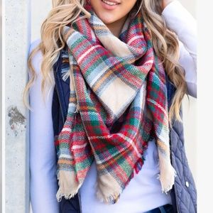 Women's Convertible Poncho, NWOT, OS, Red/Green Plaid